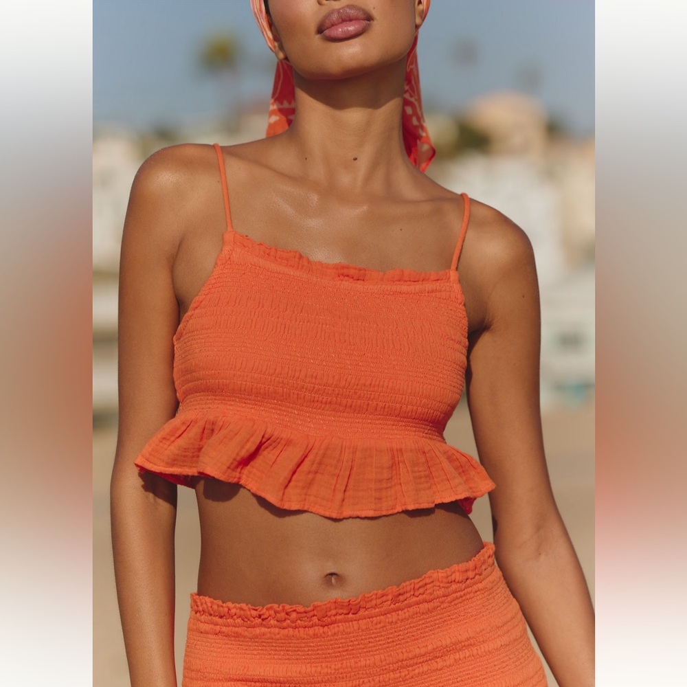 Celandine crop gauze Tie back gorgeous top cami  - matching set